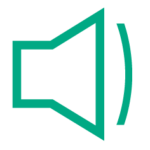 pictogramme vert illustrant un haut-parleur